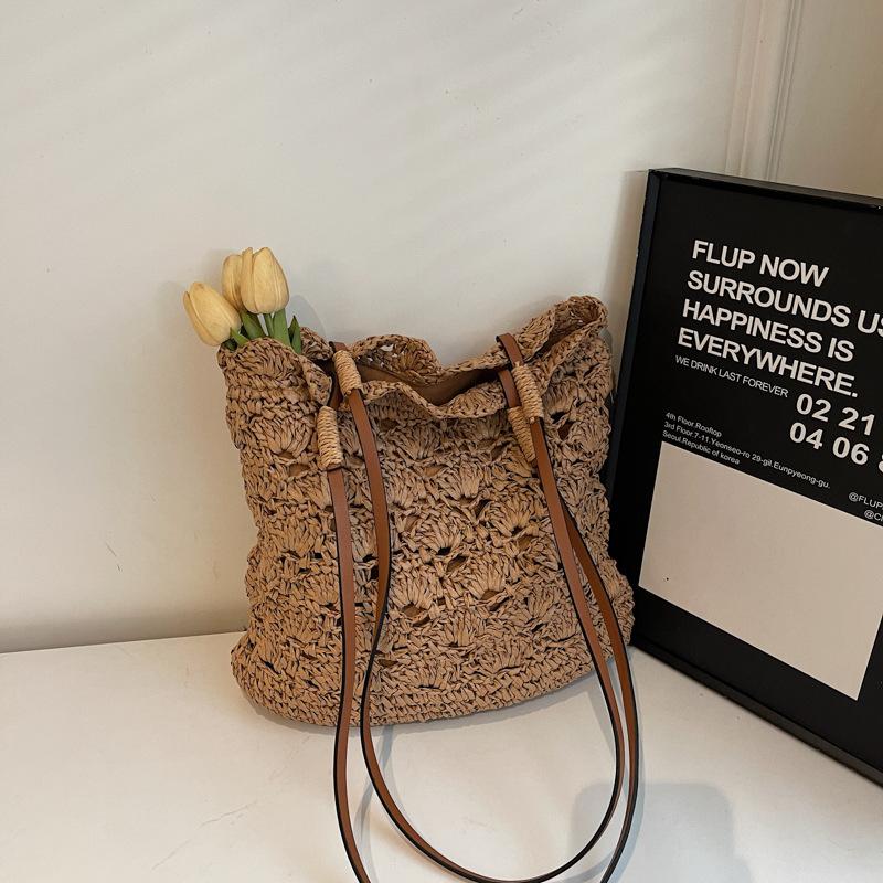 2025 Spring New Casual Commuter Bag Straw Bag Fashion Trend Large Capacity Shoulder Messenger Tote Bag