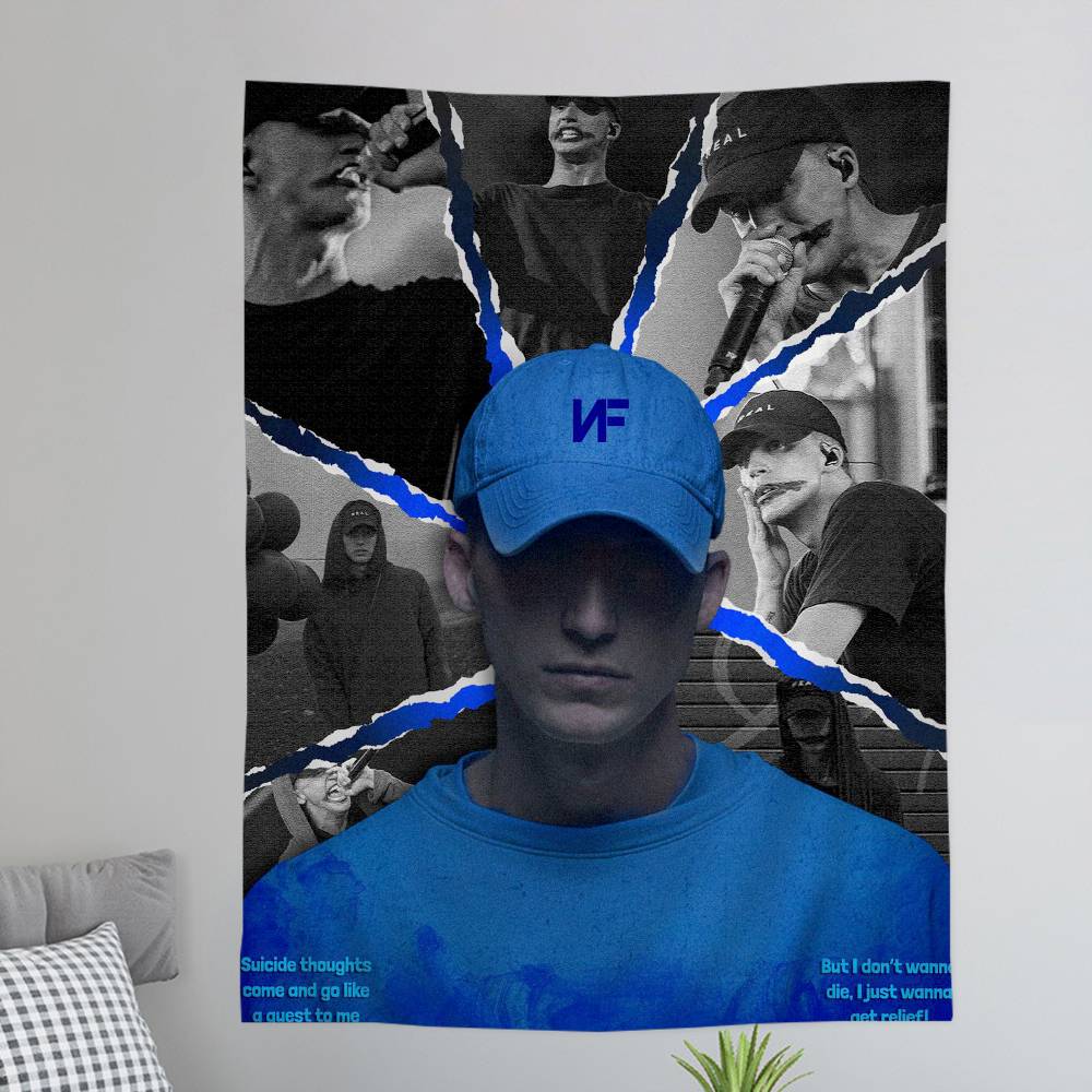 NF Rapper Printed Large Wall Tapestry Art Science Fiction Room Home Decor Decor Blanket