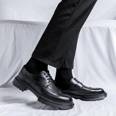 Brogue Black Formal Men's Leather Shoes Classic British Style Daily Business Outdoor Leisure Party Groom's Wedding Dress Shoes