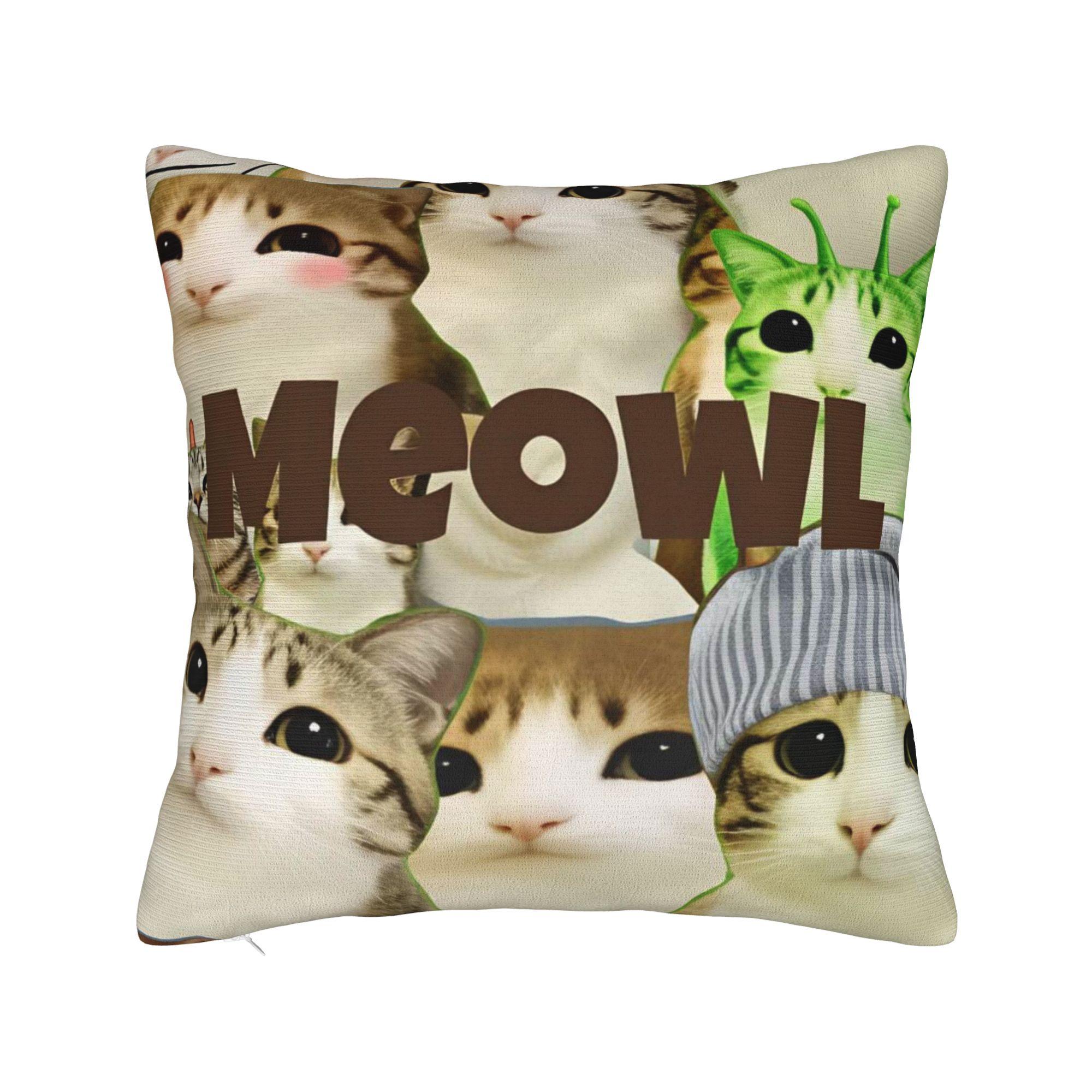 Meowl Funny Cute Cat Owl Pillow Cover Soft Cushion Cover Cute Funny Pillow Case For Sofa Car Home Decor 30cmx30cm