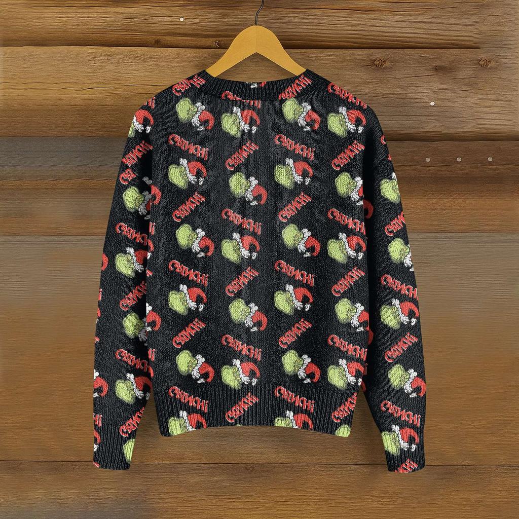 Dámský top s kulatým výstřihem s potiskem, zahuštěný plyšový kašmírový hřejivý dlouhý top