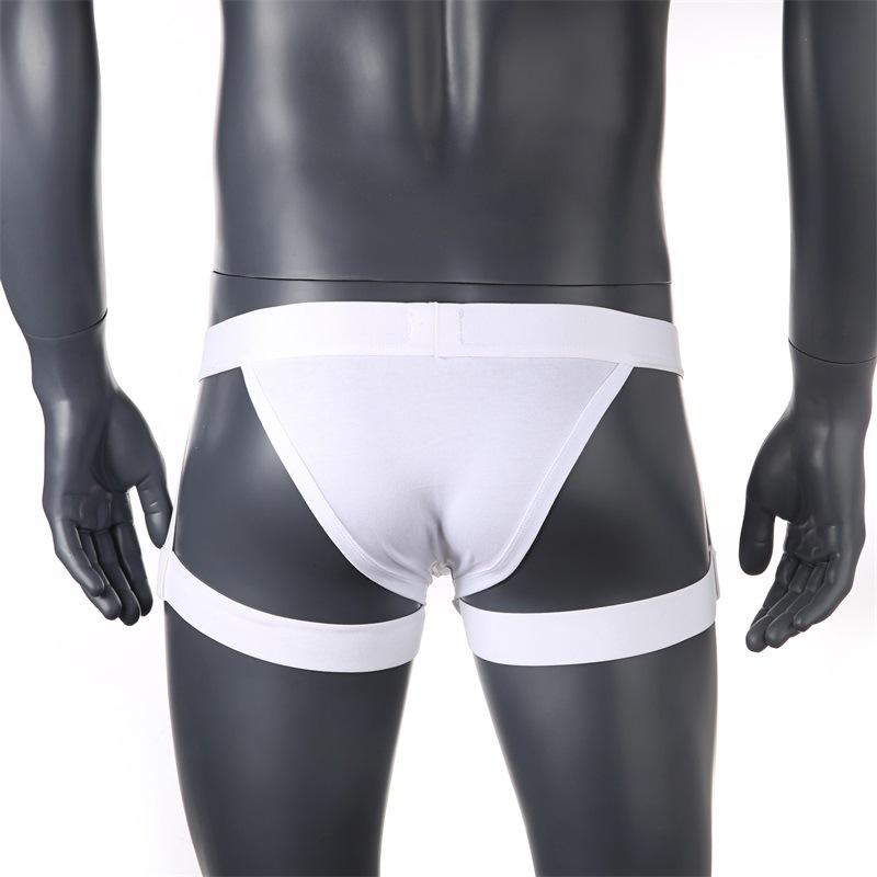 Underwear Men Sexy Harness Straps Leg Belt Briefs Long Socks Bondage Lingerie Elastic Erotic