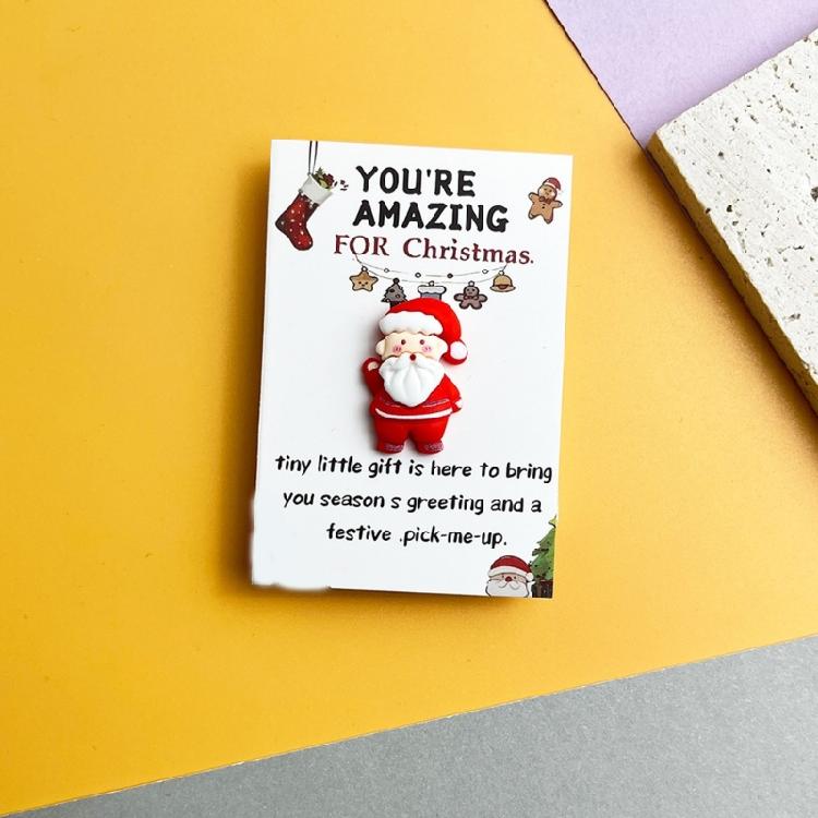 Liten Kramficka Jul Liten Helgstämning Prydnad Tomte Kram Med Värmande Kort För Festgåvor