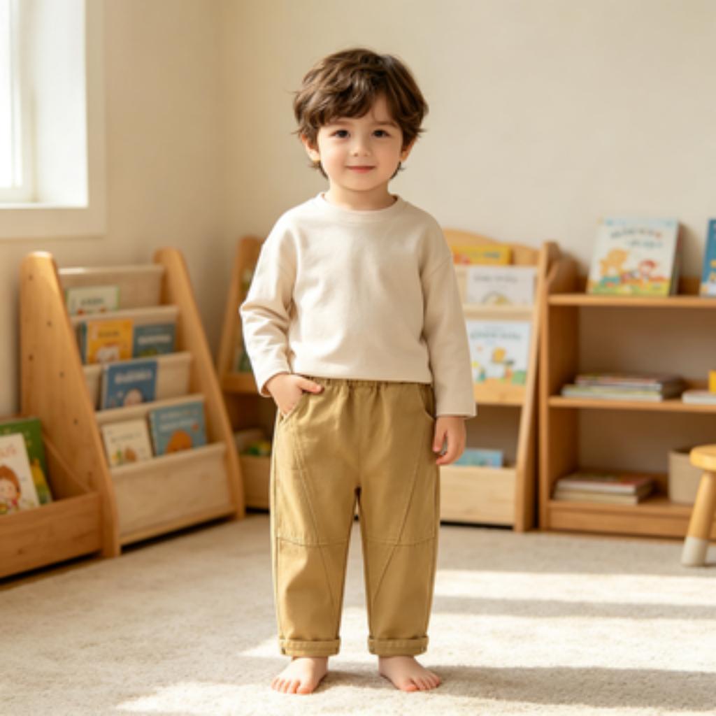 Men's Cotton Casual Pants Korean Comfortable Spring Fashion Trendy Trousers
