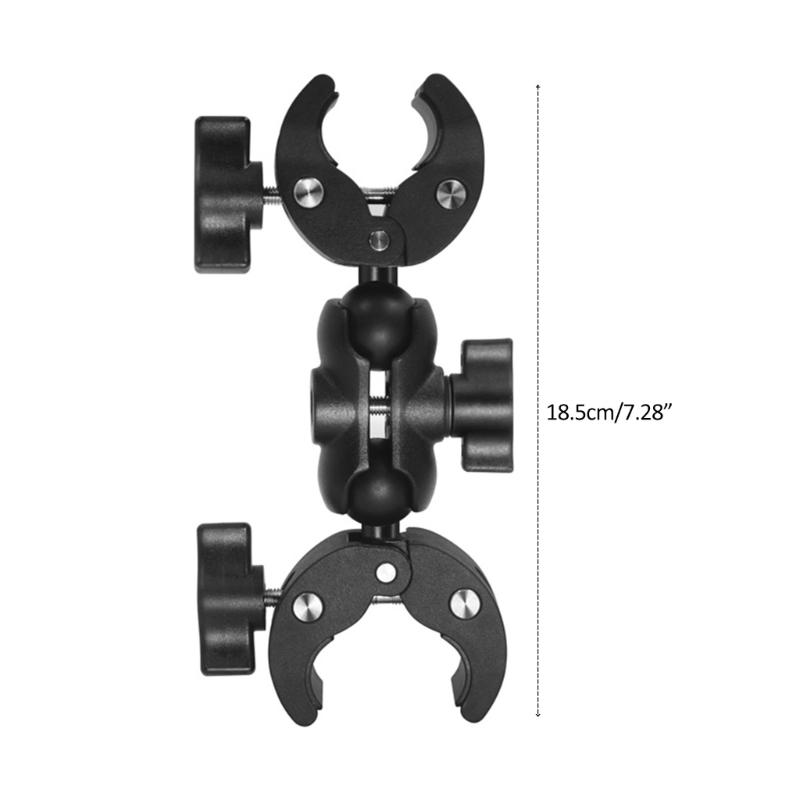 25mm Ballhead Double for Head Clamp Kit Motorcycle Double C for Head Clip Action Camera Bracket