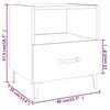 Nightstands (2 pcs) High Gloss White Particleboard