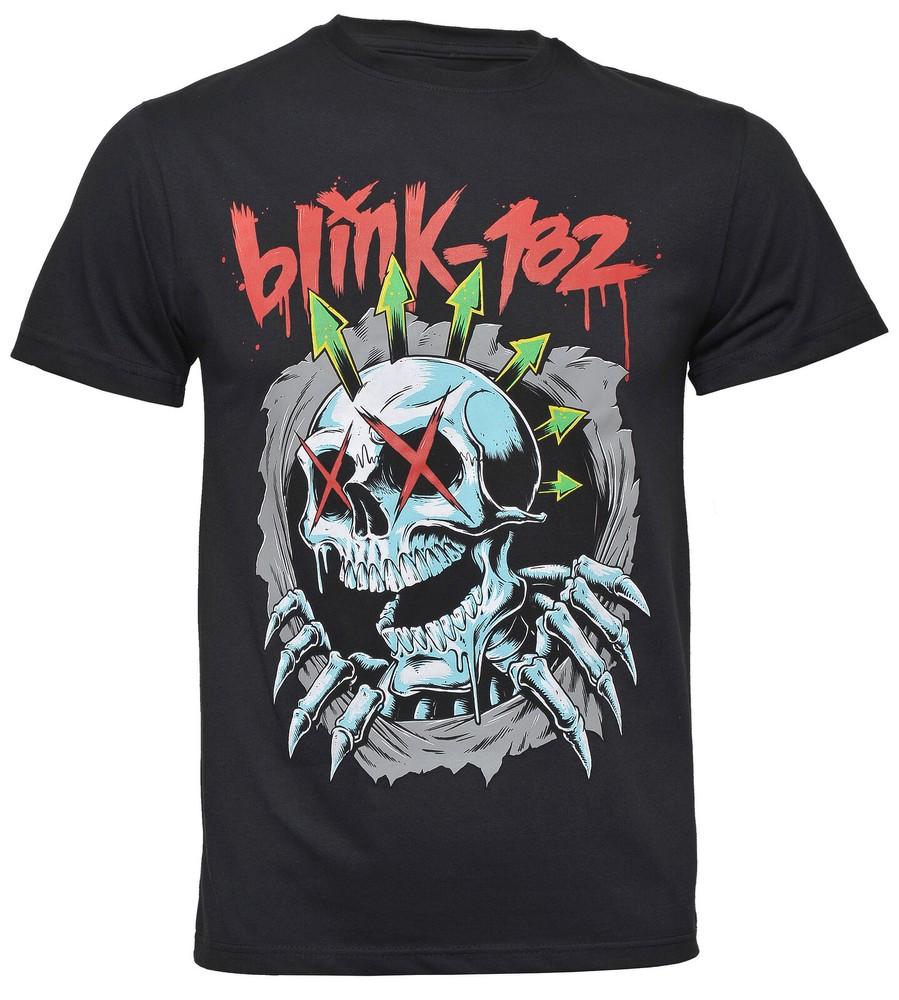 

Blink 182 T Shirt Official Six Arrow Skull Rock Band Logo New Black 2XL