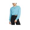 Printed Logo Crewneck Long Sleeve Cropped Sweatshirt for Women In Blue