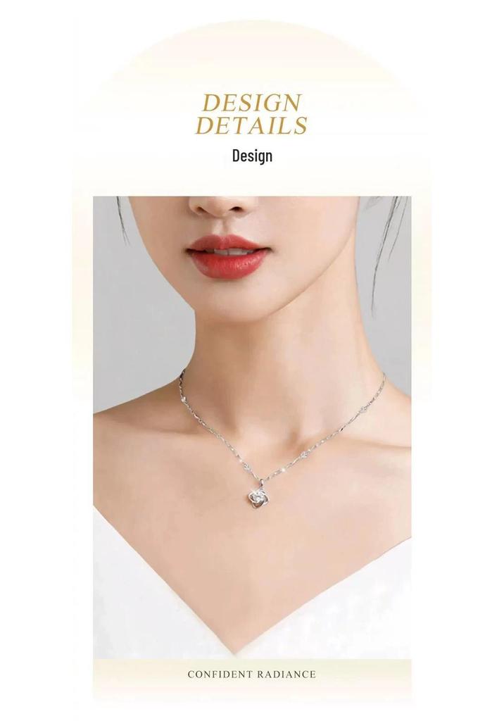 Elegant Four-Leaf Clover Zircon Necklace & Ring Pendant - Classic, Fashionable Gift for Girlfriend, 2026 Collection