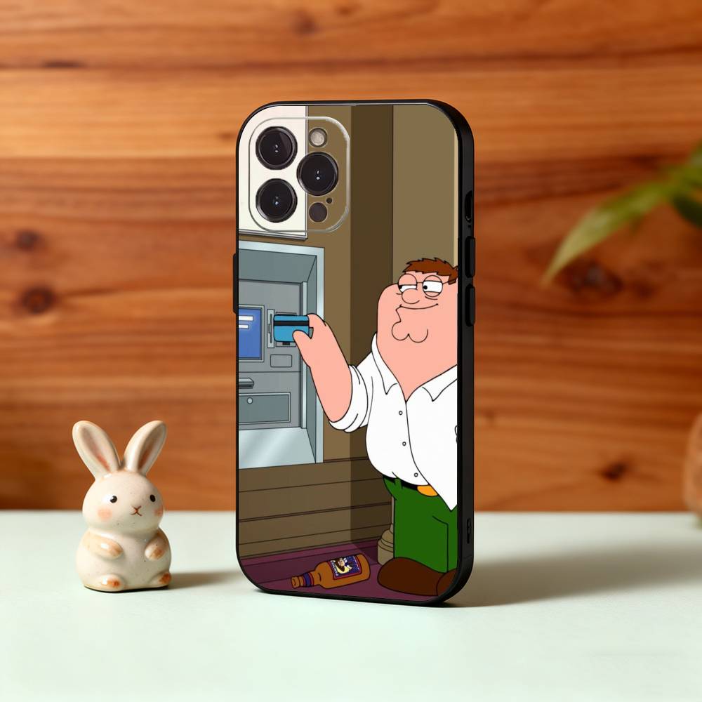 F-Family Funny G-Guy Phone Case For iPhone17,16,15,14,13,12Plus,Pro Max,XS,5G Soft Silicone Black Cover