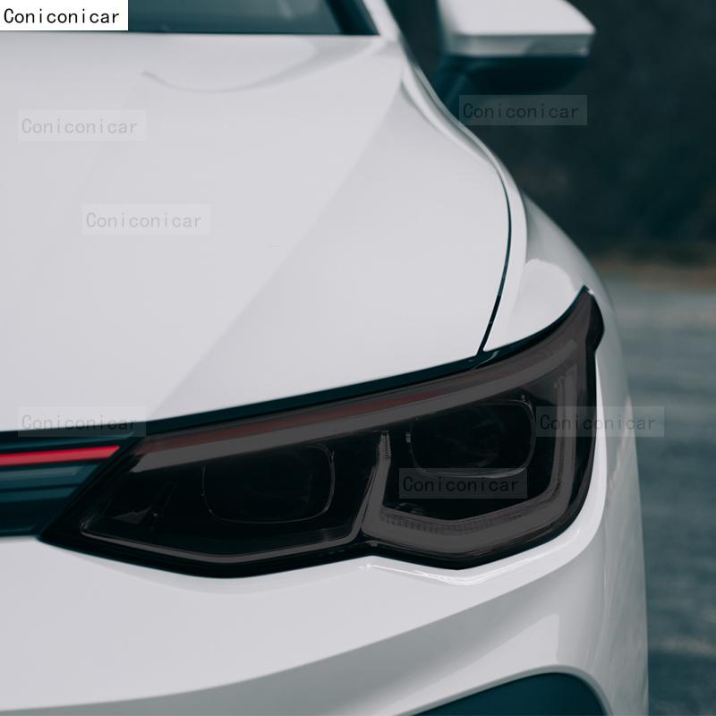 Für Volkswagen VW GOLF 8 MK8 2020-2023 2022 Auto Scheinwerfer Schwarz TPU Schutzabdeckung Folie Frontlicht Tönung Farbwechsel Aufkleber