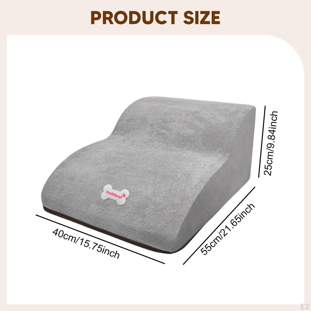 2 Step Dog Stairs Slope Stair Anti Slip Comfortable Removable Cover Multipurpose Gentle