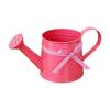 Metal Watering Can with Gingham Ribbon Decorative Garden Watering Pot for Indoor Outdoor Plant Care and Flower Arrangement