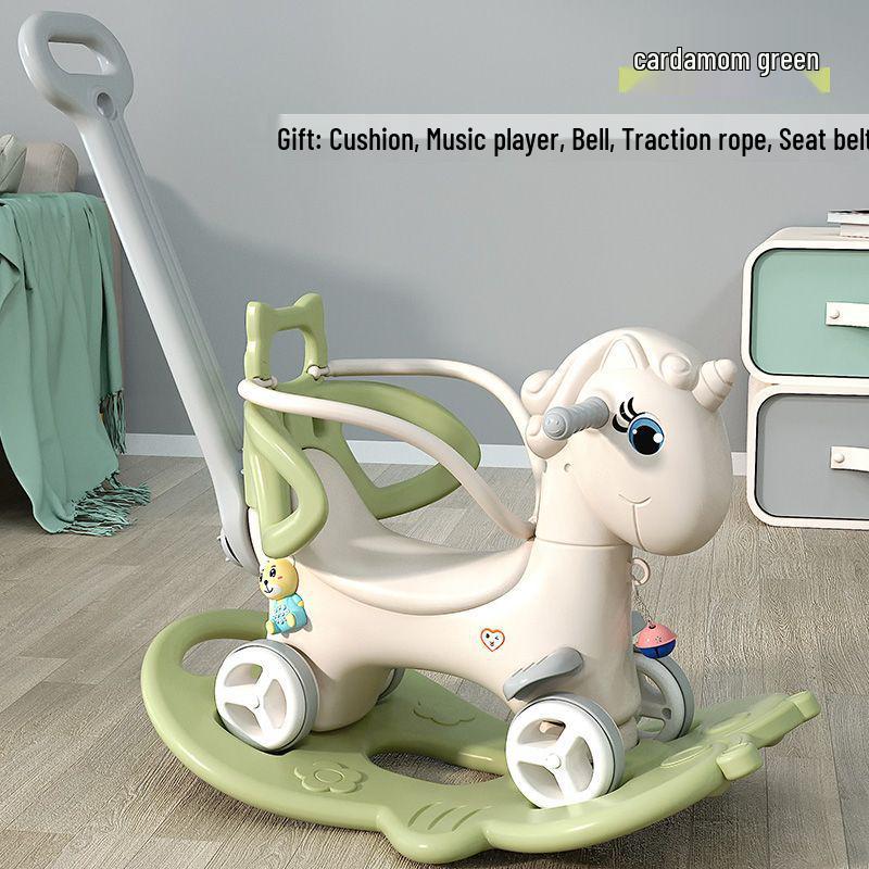 3-in-1 Wooden Rocking Horse & Ride-On Toy: Perfect First Birthday Gift for Boys and Girls