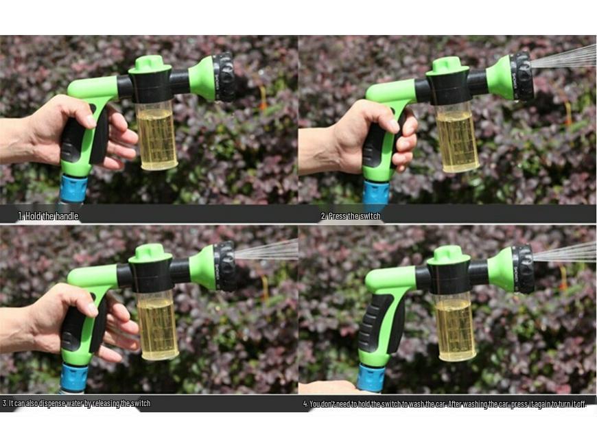 High-Pressure 8-in-1 Foam Water Gun for Car and Garden
