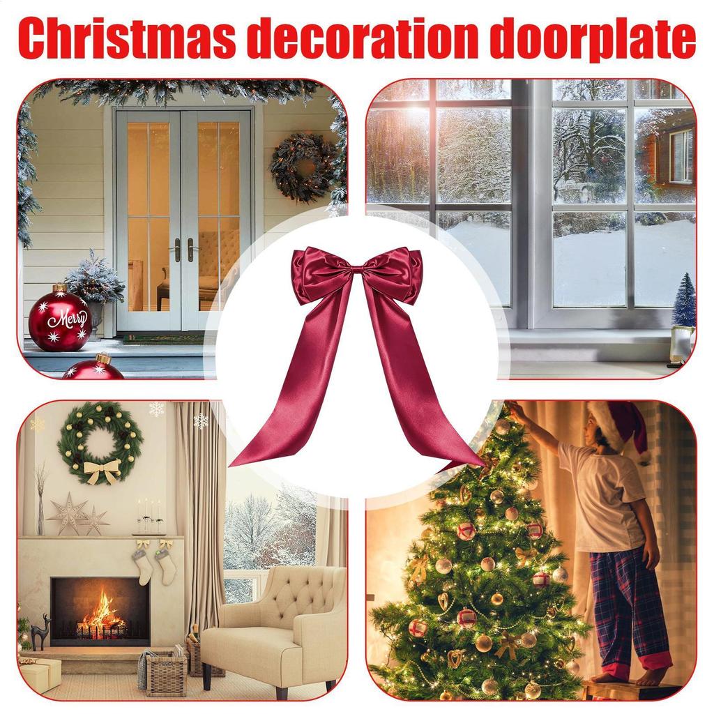 Bow Christmas Tree Topper Large Home Decor Ornament Big Bow For Christmas Tree For Birthday Wedding Outdoor Photo Backdrop