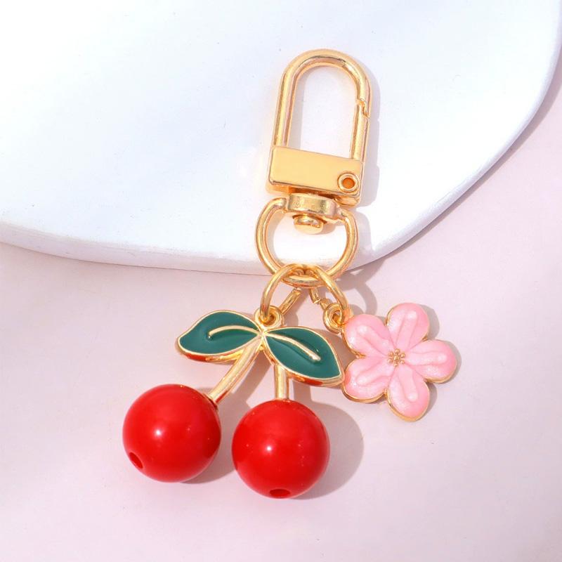 

1 шт. 3D Вишня для ключа от машины Желейный цвет Милый брелок-шарм Сумка-кошелек Брелок Металлическая эмаль Цветок сакуры Цветок A красный