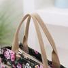 Fashion Floral Print Tote Bag Portable Canvas Lunch Bag Women's Casual Handbag Bento Mommy Shoulder Bag For Picnic Travel