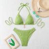 1011 European and American New Small Fresh Special Fabric Drawstring Straps Swimsuit Women's Bikini Bikini