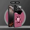 Electroplated Pink Heart phone case for iphone 17 pro max cover Built-in glass for iPhone 17 16 15 14 13 12 pm Pro Plus