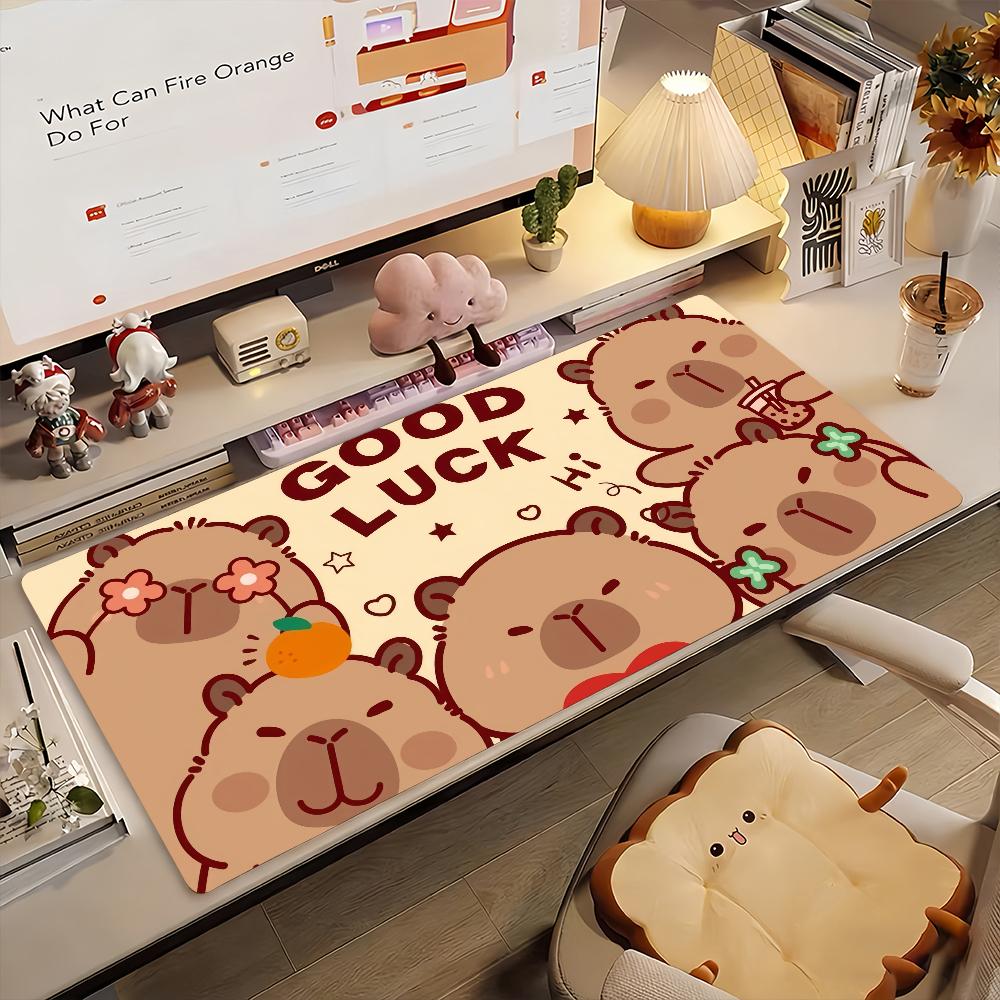 Süßes Capybara Cartoon Mauspade Rutschfeste Gummi Gamer Balance Computer Matte Decoracion Schreibtischmatte Laptop Büro Groß