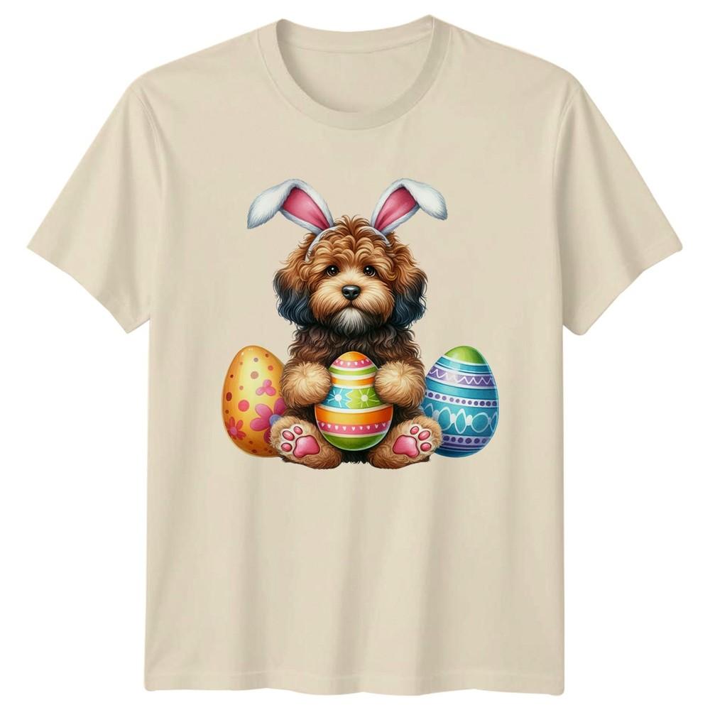 Cute Doodle Puppy Wearing Bunny TShirt Dog Lover Easter Holiday