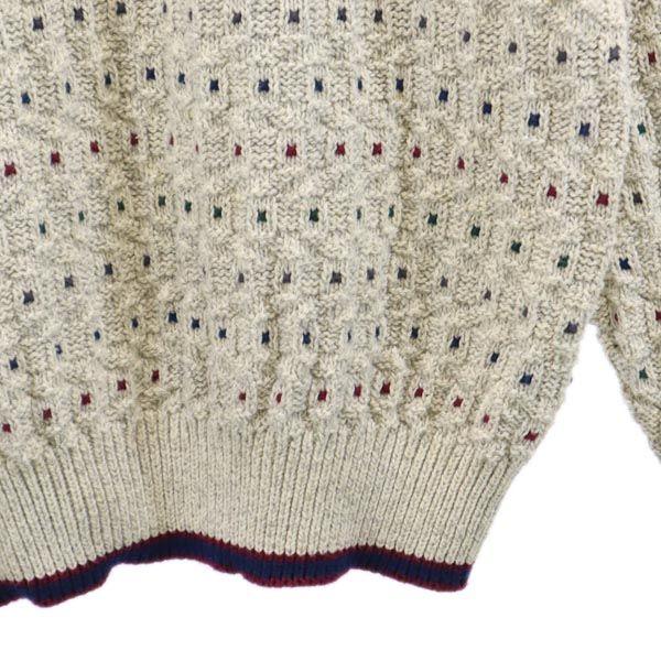 STJOHN’sBAY 90s Made In USA Old Long Sleeve Cotton Sweater L Gray Knit Men's Used