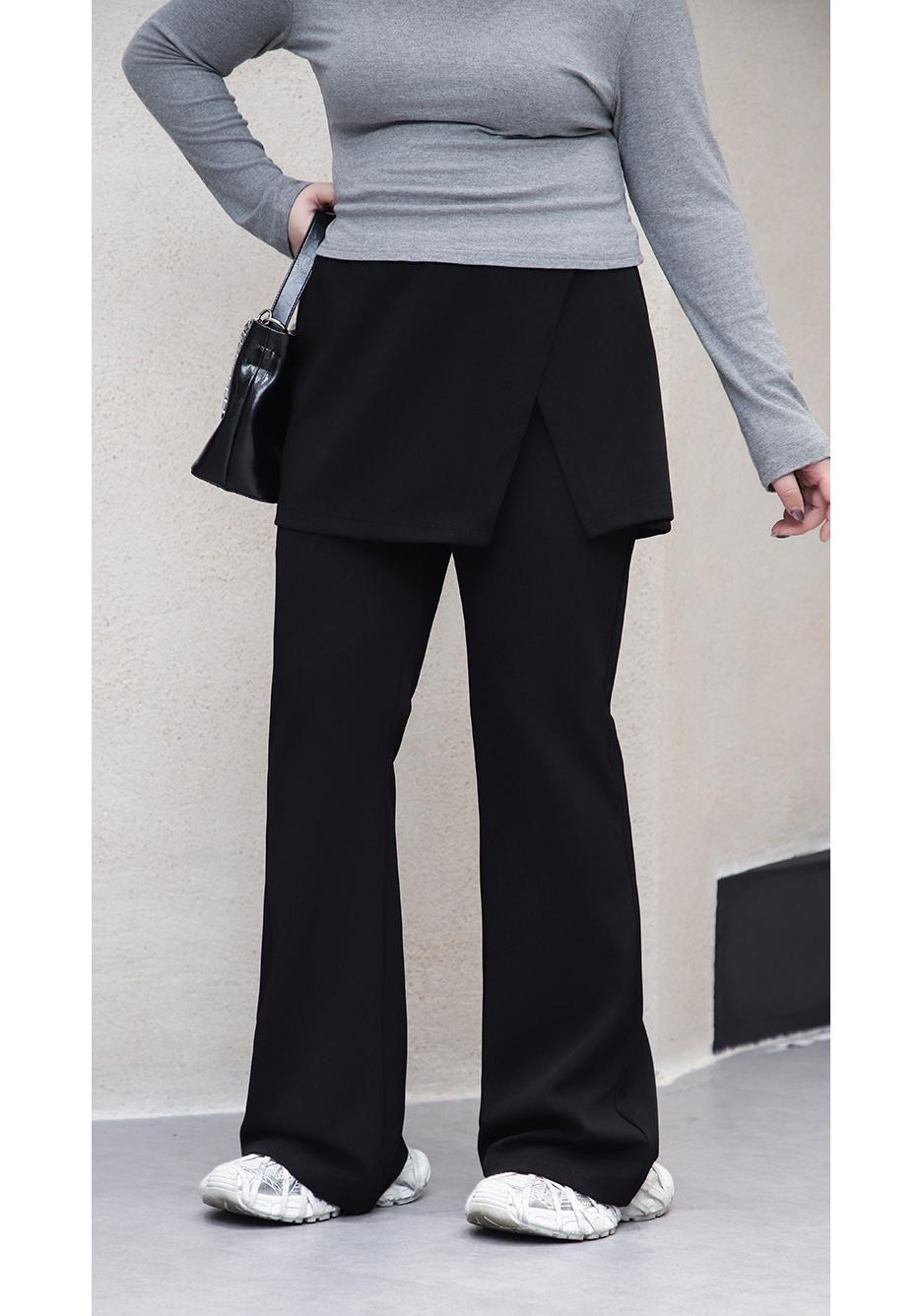 

Spring Trendy Plus Size Micro-Flare Casual Pants for Women - Loose, Comfortable, and Stylish Two-Piece Design 7XL (210-230 Jin) чёрный