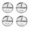 WORTHBUY Round Dinner Plate With Compartments 304 Stainless Steel Divided Dinner Dish Fruit Salad Food Plates Kitchen Tableware