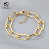 Kalen Stainless Steel Paperclip Chain Bracelet for Men Women Hop Hip Gold Color Accessory Adjustable Minimalist Fashion Jewelry