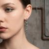 Streetwear Alloy Chain Hoop Earrings Tassel Lightweight Drop Earrings Temperament Decorative Gothic Earrings Girl
