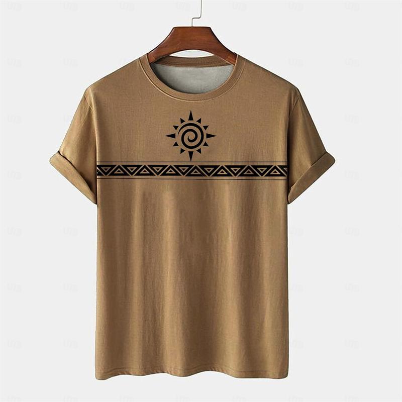 Retro Ethnic Style T Shirts For Men Summer Casual Short Sleeve 3D Printed Crew Neck T-shirts Loose Streetwear Harajuku Tees Tops