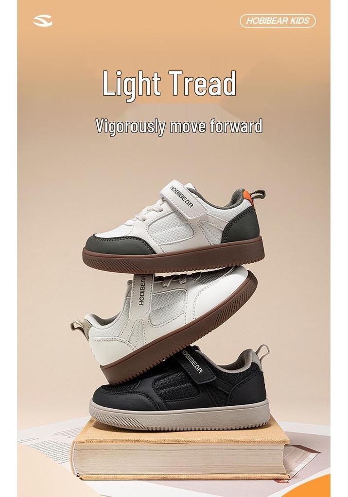 Happy Bear Kids' Breathable Wide-Toe Casual Shoes with Velcro Closure