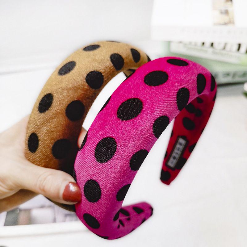 Buy Bright Glitter Headband Large Polka Dot Print Wide Hair Hoop Winter ...