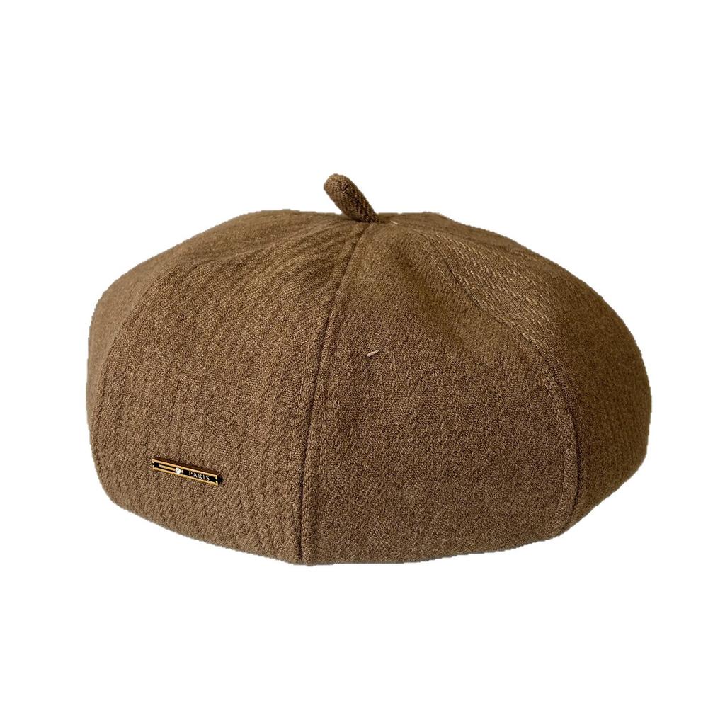 Female autumn and winter new woolen beret fashionable British style painter hat retro versatile face small bud hat