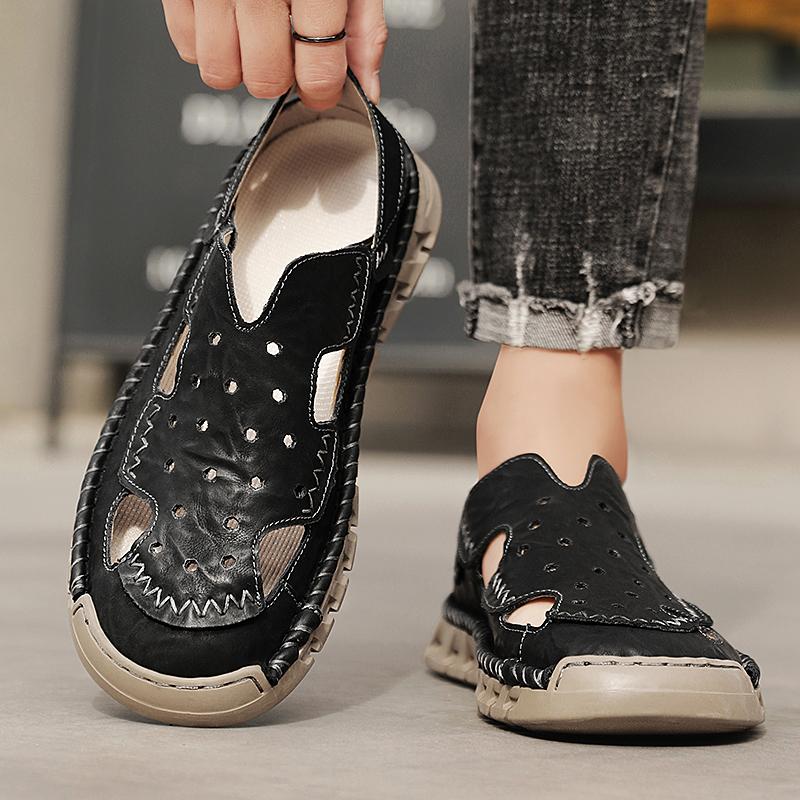 Fashion Luxury Sandals for Men Breathable Outdoor Walking Shoes Men's Summer Sandals Lightweight Beach Non-Slip Sole Casual Footwear