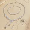 Best-Selling Classic Alloy Crystal Multi-Color Leaf Necklace Earrings Two-Piece Set Wedding Evening Dress Accessories Bride