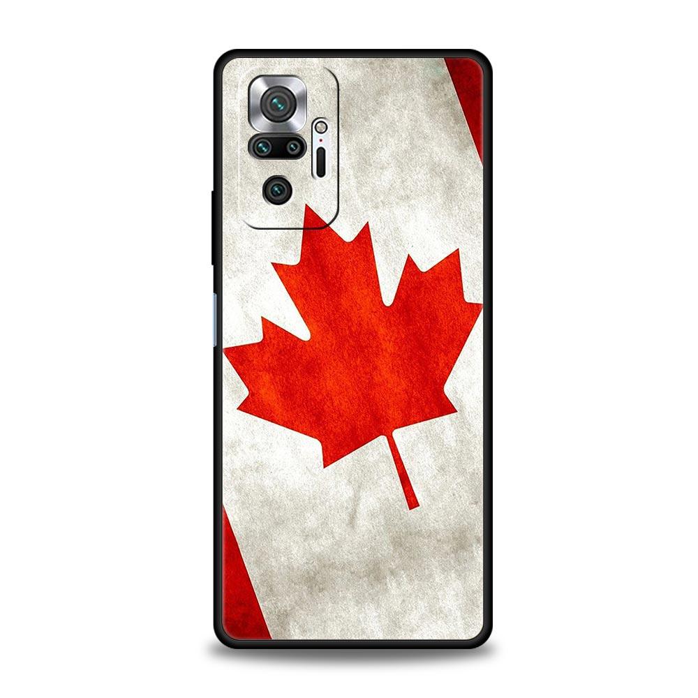 Soft TPU Phone Case For Xiaomi Redmi Note 10 11 9 8 Pro 9S 7 8T 9T 9A 8A 9C K50 K40 Gaming Cover Maple Canada Flag Love Football