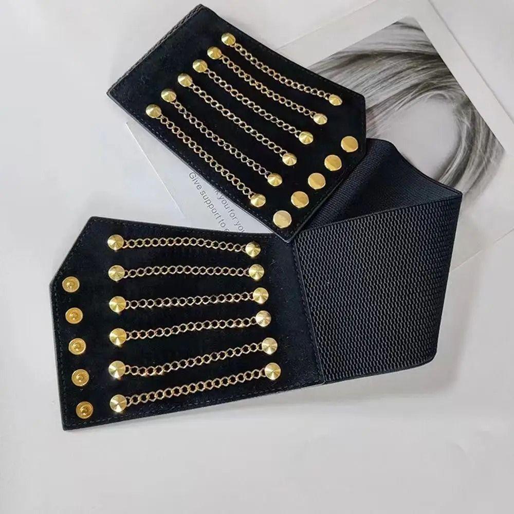 Stretchy Elastic Slimming Body Waist Belts Punk Style Women's Cummerbunds Versatile Dress