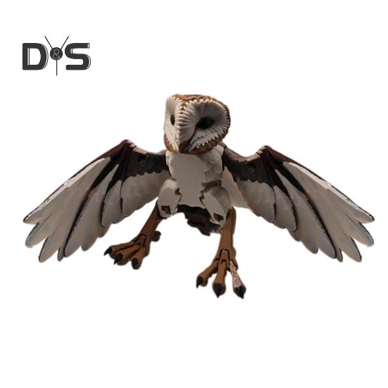 

3D-печатная фигурка совы-сипуха, шарнирная фигурка совы-амбара, настольная игрушка-антистресс с гибкими крыльями и телом, подарок для любителей птиц коричневый