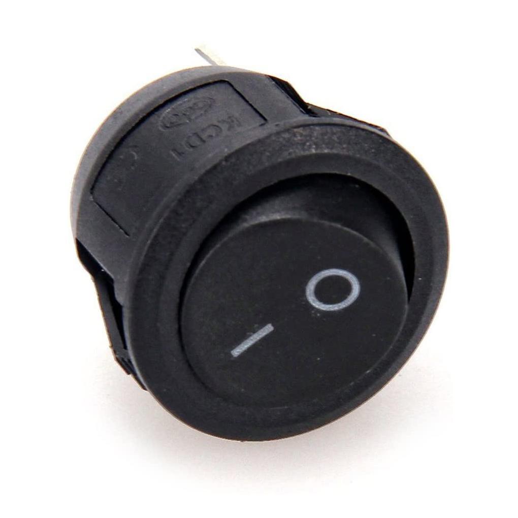 5 buc Comutator basculant rotund ON/OFF iluminat LED, tabloul de bord al mașinii, barcă, furgonetă, 12A/250V, comutator cu 2 pini pentru mașină, auto, barcă
