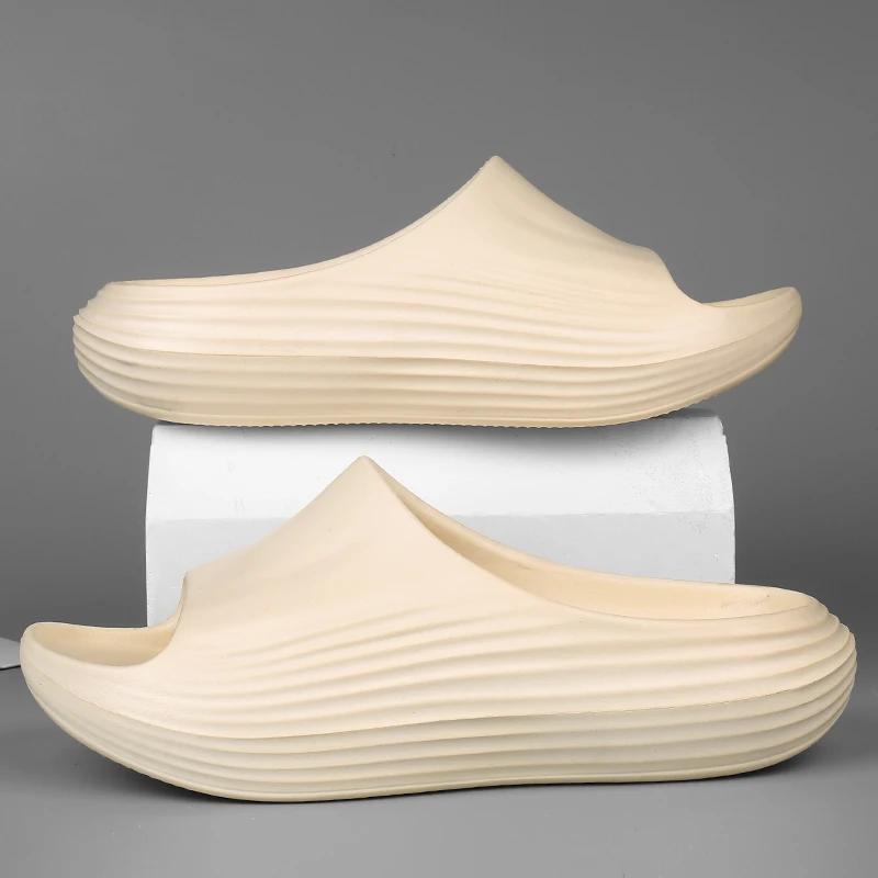 Fashion Summer Trend Mens Slippers Non-Slip Sandals Thick Soft Platform House Shoes Indoor Outdoor Shower Bathroom Slippers Casual Shoes