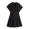 Autumn New Arrival Fashion Wind Foreign Trade Women's Clothing Fashion Minimalist Versatile Belt Short Dress 8761298