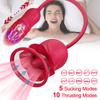 Rose Thrusting Sucking Tongue Licking Clitoral G Spot Double Head Vibrator Anal Licking Clitoral Teasing Telescopic Masturbation