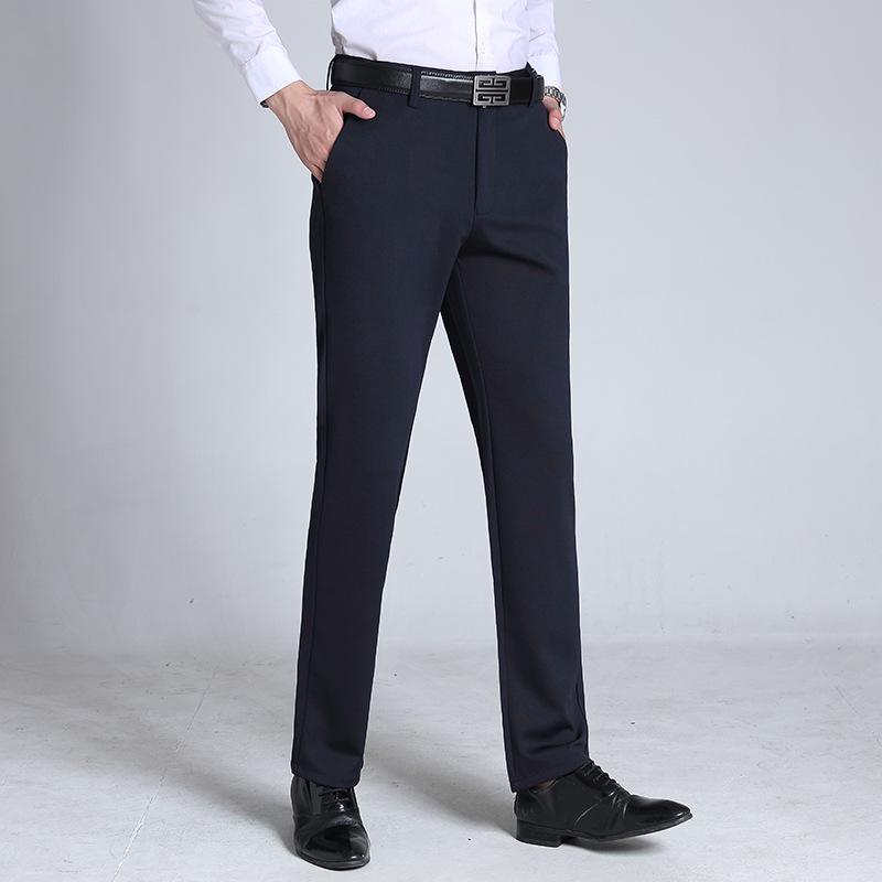 2025 Men's Elastic High Waist Straight Summer Pants for Seniors: Loose, Casual Trousers