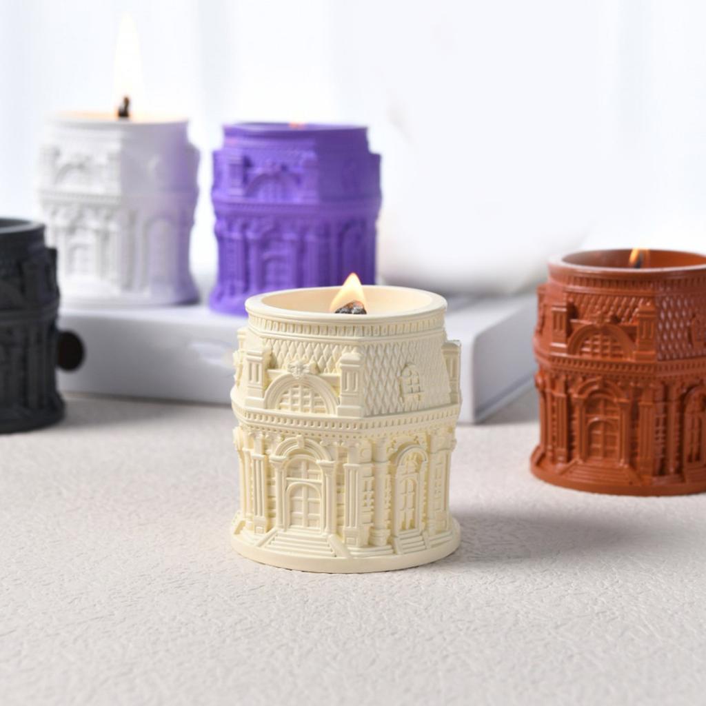 Silicone Mould for Candle Making and Resin Art Louvre Relief Storage Cup Crafting Nordic Designs Home Decoration