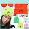 Cozy Cartoon Face Embroidered Knit Beanie Cap For Windproof Warmth In Winter