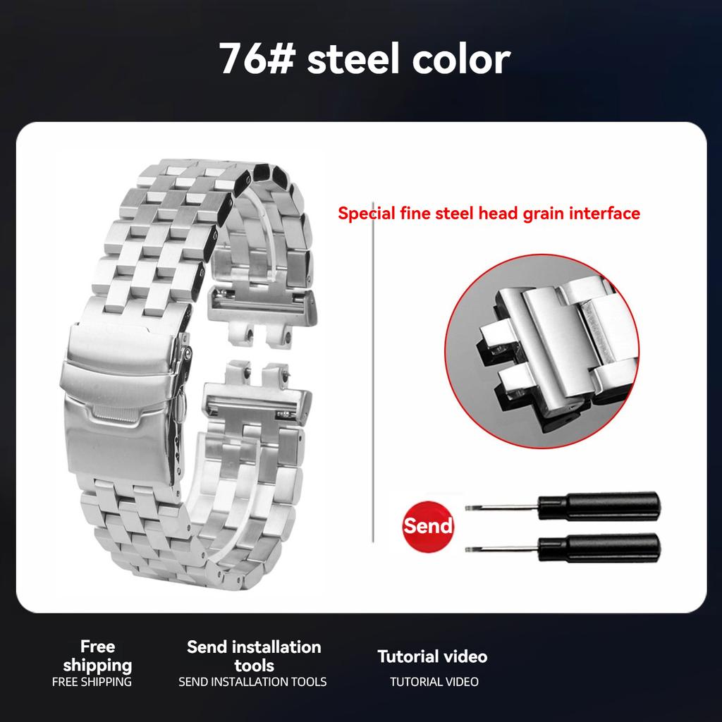 B5000 Small Silver Nugget metal watchband case For Casio 3459 G-SHOCK GMW-B5000 modified Stainless steel Watch Strap accessories