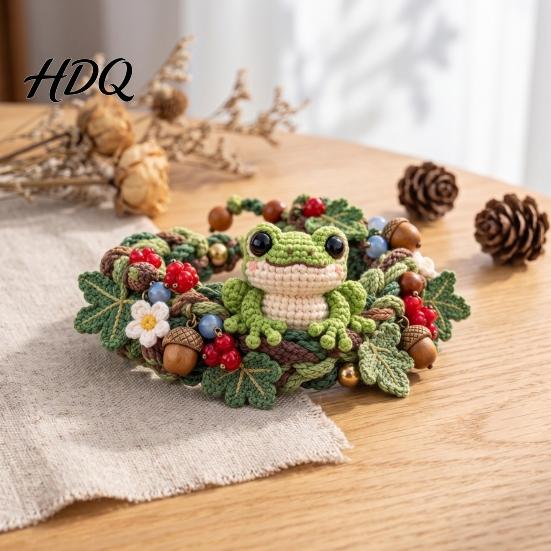 Pastoral Style Yarn Accessories Crochet Animal Bracelet DIY Kit Woodland Friends Craft Forest Jewelry Making Cute Squirrel Raccoon Frog Kit