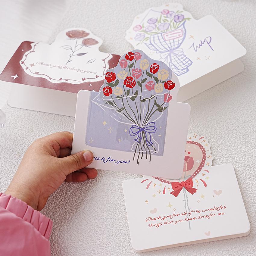 Set of 8 Teacher's Day Greeting Cards – Festival Blessings, Handwritten Message Cards, Gift Decorations